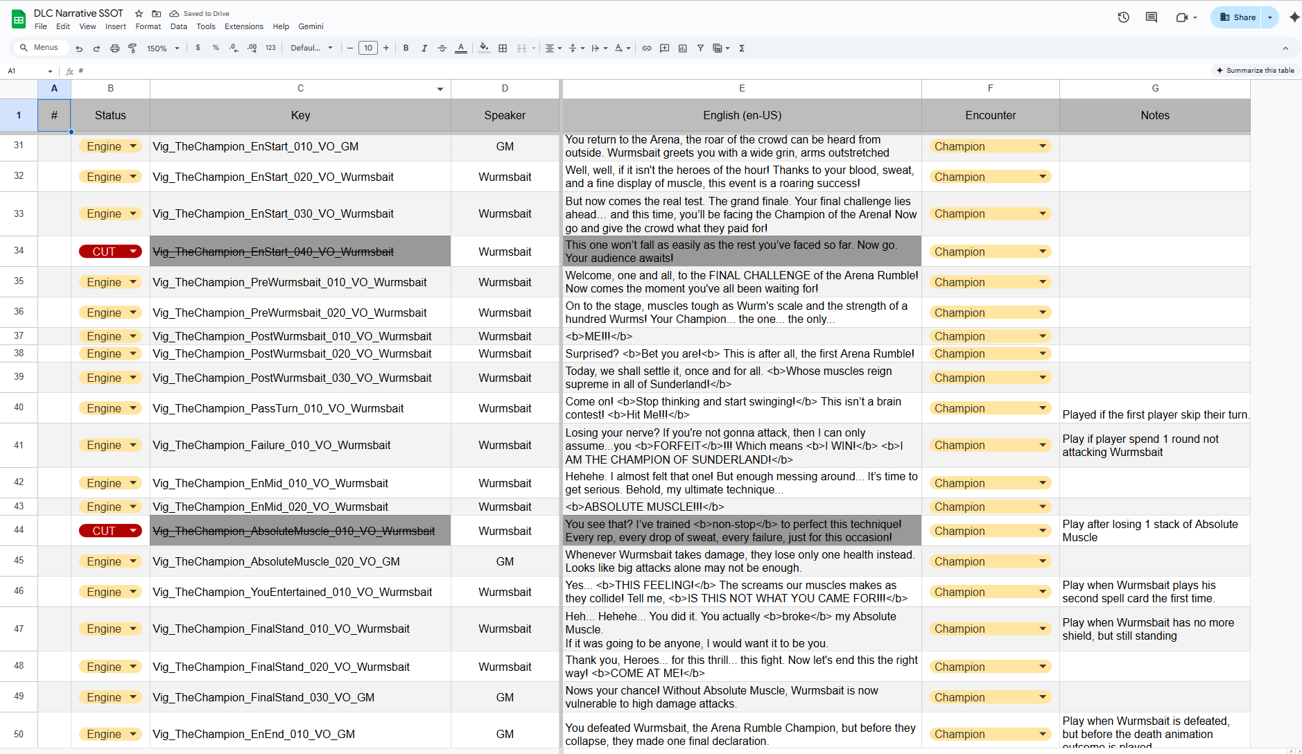 Champion narrative reference