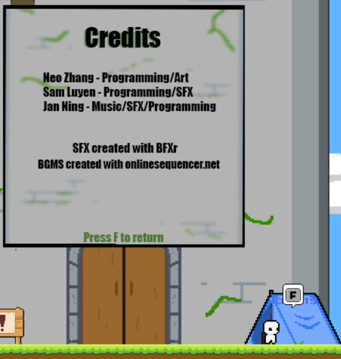 Main menu in game